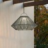 Lindby LED solárna závesná lampa Austas, sivá, Ø 50 cm, USB, IP54 - 10047131