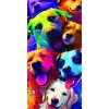 Textilomanie Plážová osuška WOOF 100x180 cm farebná, 100% mikrovlákno