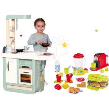 Smoby Set kuchynka Cherry Kitchen so zvukmi a vaflovač s mixérom a kávovarom