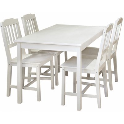 Stôl + 4 stoličky 8849 biely lak