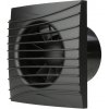 Tichý kúpeľňový ventilátor Dalap 125 DARK Z s časovým dobehom a spätnou klapkou, Ø 125 mm, čierny
