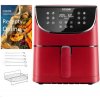 Cosori CP158-AF PREMIUM – 5.5L horkovzdušná fritéza + 5x špíz a gril. rošt, red CP158-AF-RXR