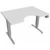 Hobis Pracovný stôl Motion Ergo, PO, 3S, 120x61-128x90 cm, biela/sivá