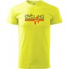 Cycling ekg - Klasické pánske tričko vyššej gramáže - S ( Neonová žltá )