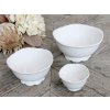 Porcelánové biele misky Provence sada troch kusov guľatého tvaru vo vidieckom provensálskom štýle Chic Antique 36174