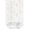Celofánové sáčky s krížovým dnom Hviezdy zlaté 14,5 x 23,5 + 6 cm, 100 ks