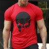 Ultrasoft tričko Iron Aesthetics Skull, červené, Farba Červená, Veľkosť XXXL