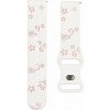 Madvell Silikónový remienok Kvetiny biely s ružovou 22mm