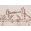 Dimex fototapeta Tower Bridge Sépiová kresba XL-307 | 330 x 220 cm (Vliesová fototapeta | lepidlo zdarma)