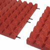 Červená gumová certifikovaná dopadová dlažba FLOMA V50/R28 - dĺžka 50 cm, šírka 50 cm, výška 5 cm