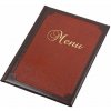 Obal na jedálny lístok, s rámom, A4, s efektom kože, PANTA PLAST , hnedý-bordový
