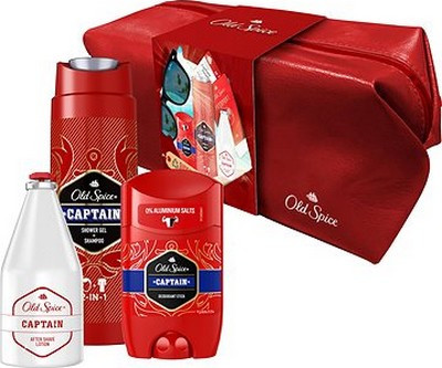 Old Spice Captain Travel Bag 2v1 sprchový gel a šampon 250 ml + voda po holení 100 ml + deodorant stick 50 ml + etue darčeková sada