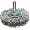 Lessmann 416342 | Rotačná kefa so stopkou priemer 6 mm nehrdzavejúci drôt, zvlnený priemer 60x10 / 0,20 nerezový drôt, zvlnený