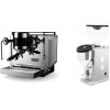 Rocket Espresso Bicocca, chrome + Rocket Espresso FAUSTINO 3.1, white