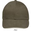 SOL'S | Buffalo, 6 panelová baseball. šiltovka, zelená army - hnedá beige