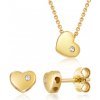 SOFIA zlatý set náhrdelník a náušnice srdiečka PAK12111G+PAK12113G