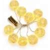 DECOLED LED svetlá na batérie, 10 teplých bielych LED diód, 1,8 m, guľa