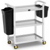 Uniprodo Hotelový servírovací vozík - 2 plastové nádoby - 150 kg | UNICLEAN 150