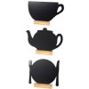 Set 3 stolných popisovacích tabúľ veľkosti mini s dreveným stojančekom