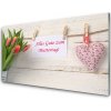 Skleneny obraz Tulipány srdce umenie 100x50 cm
