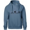 Karate EKG - Oversized mikina dámská Moon - kratšia + širšia - M ( Denim )