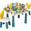 Pepita Multifunkčný stavebný stôl s 2ks stoličiek + darčekové stavebné bloky - modro-žltá Pepita