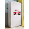 Kocot kids Detská skriňa Babydreams 90 cm hasičské auto biela