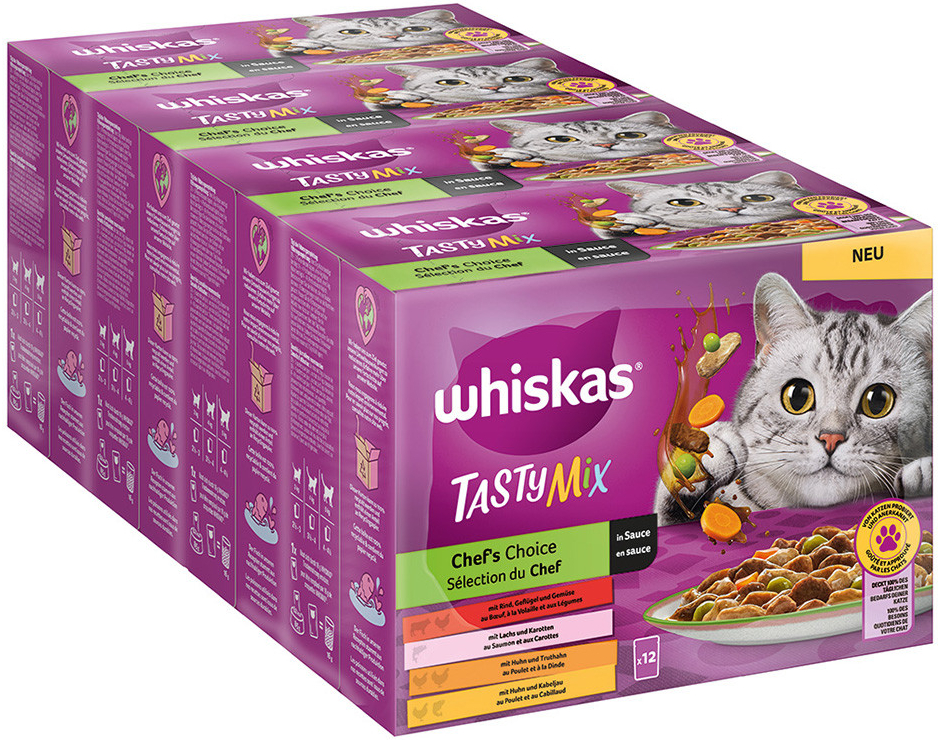 WHISKAS TASTY MIX Chefs Choice v omáčke 96 x 85 g