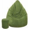 Toffel Sedací vak maxi comfort plyš 125x95 cm s podnožkou zelená