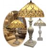 Stolná lampa Tiffany štýl vitráž Antik stojan Wood Ø30*56
