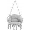 Springos Bocianie hniezdo so strapcami – závesné kreslo s vankúšom sivé SPR0045