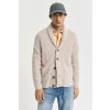SVETER GANT WOOL BLEND SHAWL COLLAR CARDIGAN LIGHT BEIGE MELANGE