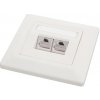 SOLARIX zásuvka CAT6, UTP, 2 x RJ45, pod omítku, bílá SX9-2-6-UTP-WH
