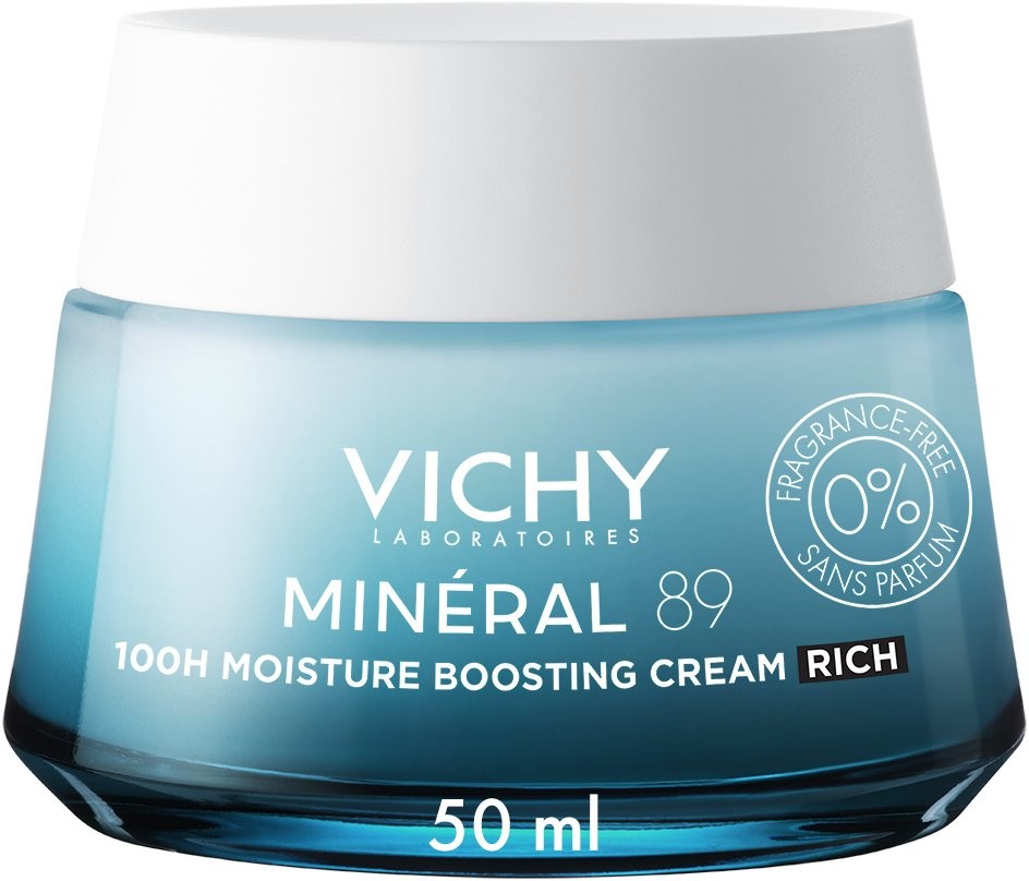 Vichy Mineral 89 100H krém na podporu hydratácie s výživnou textúrou 50 ml