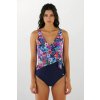 Jednodielne plavky Thajsko s kvetinovým vzorom modrá