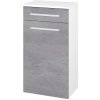 Dreja Nízka skrinka s košom na bielizeň DOS SNDKZ 50 - N01 Biela lesk / Úchytka T01 / D01 Betón