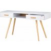ModernHome WYJ-038 Písací stôl s 2 zásuvkami, 120 x 45 cm, biely