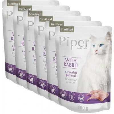 Piper Cat Sterilised s králikom 6 x 100 g