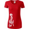 Husľový kľúč gitara - Dámske tričko z organickej bavlny Origin (GOTS) - 2XL ( Červená )