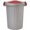 Odpadkový kôš na triedený odpad CLICK 25 l - šedá nádoba, červené veko