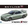 Model Kit auto Aoshima AO06275 - Nissan BNR34 Skyline GT-R V-specII Nür. 2002 (1:24)