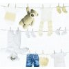 Detské vliesové tapety na stenu Little Stars 35844-1, rozmer 10,05 m x 0,53 m, detské oblečenie modro-hnedé, A.S.Création