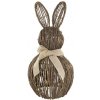 Stojaca prútená dekorácia králik s mašľou Rabbit - 28*55 cm - Chic Antique