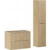 Comad Koupelnová sestava Nordic s deskou a skříňkami 80 cm dub cremona