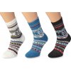 Wooline Súprava ponožiek 3v1 s nórskymi motívmi pre dámy Natur hebké