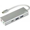 USB Hub Hama USB-C/2x USB, USB-C, Jack 3,5mm (135758) strieborný