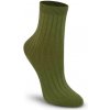 LAJLA detské bavlnené ponožky s rebrovaným úpletom tmovo zelené