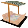 Strieška pre detské drevené pieskovisko Baby Mix 120x120 cm zeleno-biela