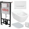 Alcadrain Set modulu do sádrokartonu, Geberit WC Selnova Square, sedátka a tlačítka M1876, matná bílá 1 set