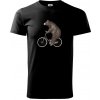 Medveď na bicykli - Tričko extra veľké (5-8XL) - 5XL ( Čierna )